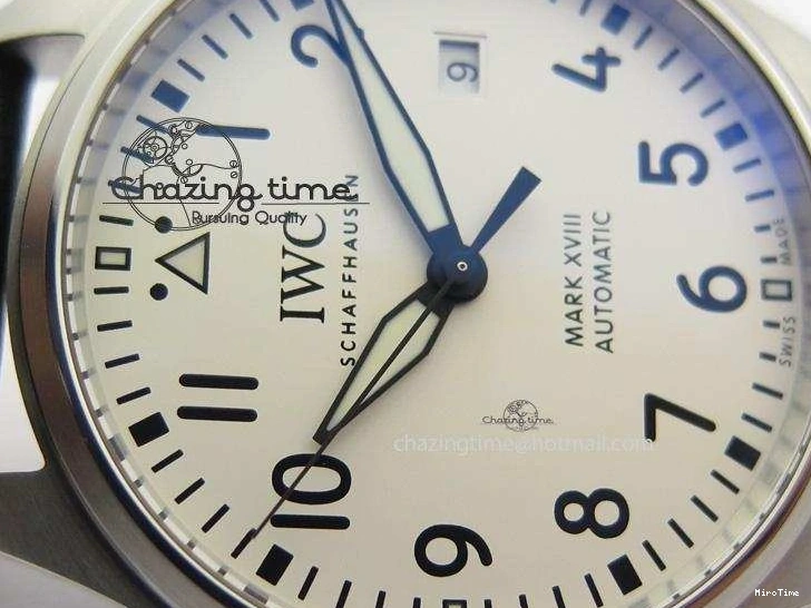 MIROTIME 0305 Mark XVIII IW327002 SS Mk Maker Best Edition White Dial On Black Leather Strap A SunProtective 7298